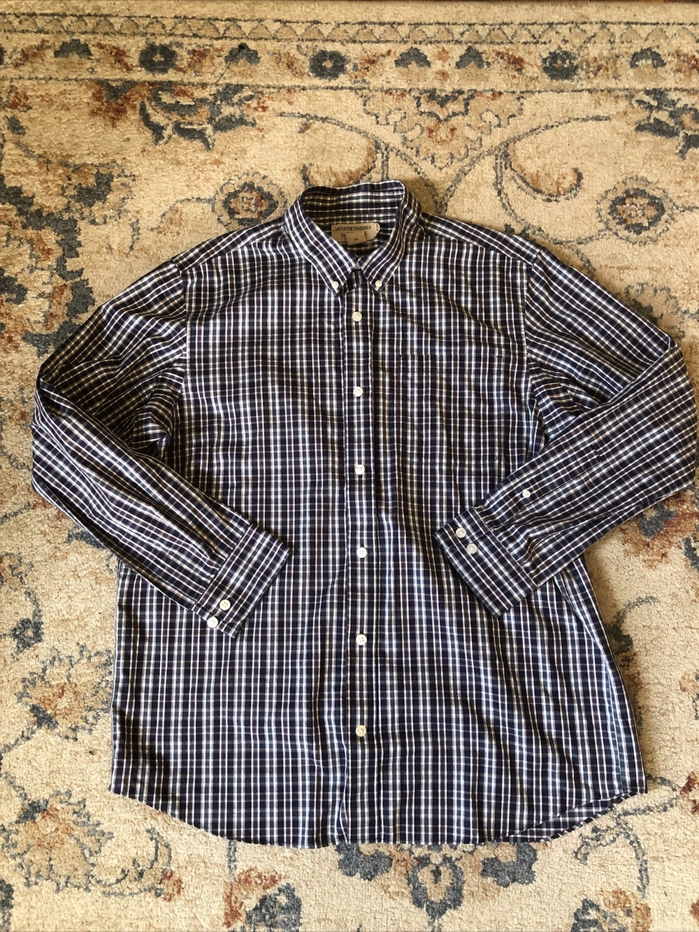 Duluth Trading Company Men’s Plaid Button Down Flannel Shirt Size XL Blue